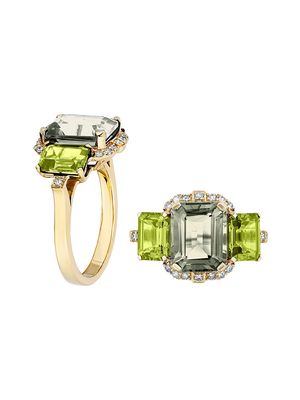 Women's Gossip 18K Yellow Gold & Multi-Gemstone Ring - Green - Size 7 - Green - Size 7