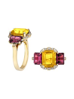 Women's Gossip 18K Yellow Gold & Multi-Gemstone Ring - Yellow - Size 7 - Yellow - Size 7