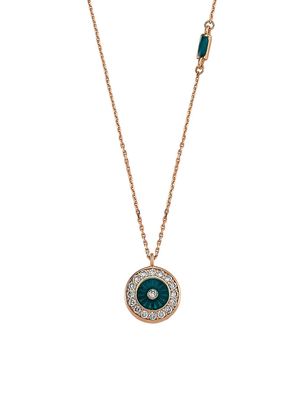 Women's Guardian 14K Rose Gold & 0.15 TCW Diamond Evil Eye Pendant Necklace - Rose Gold - Rose Gold
