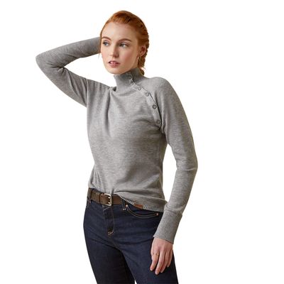 Women's Half Moon Bay Sweater in Heather Grey, Size: XS by Ariat
