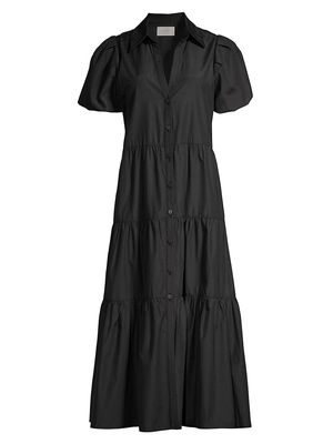 Women's Havana Tiered Shirtdress - Black - Size Large - Black - Size Large