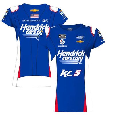 Women's Hendrick Motorsports Team Collection White Kyle Larson HendrickCars. com Sublimated Uniform T-Shirt