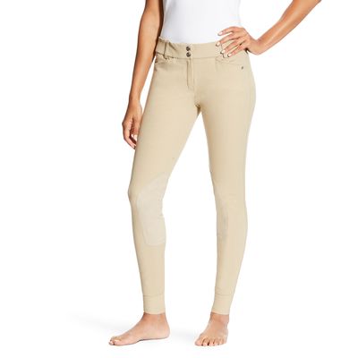 Women's Heritage Knee Patch Breech in Tan Cotton Twill, Size: 22 Long by Ariat