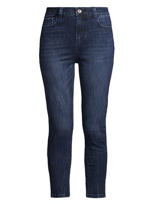 Women's High-Rise 5-Pocket Slim-Fit Jeans - Dark Blue - Size 24 - Dark Blue - Size 24