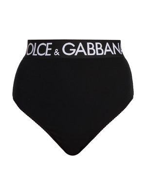 Women's High-Waist Logo Panty - Black - Size Large