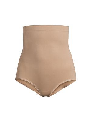 Women's High-Waist Shaping Brief - Almond - Size Large