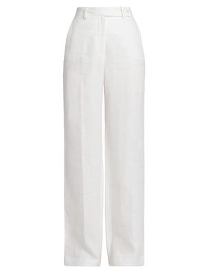 Women's High-Waist Wide-Leg Trousers - White - Size 8