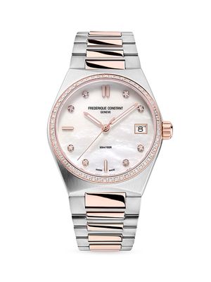 Women's Highlife Two-Tone Stainless Steel & Diamond Bracelet Watch - White - White