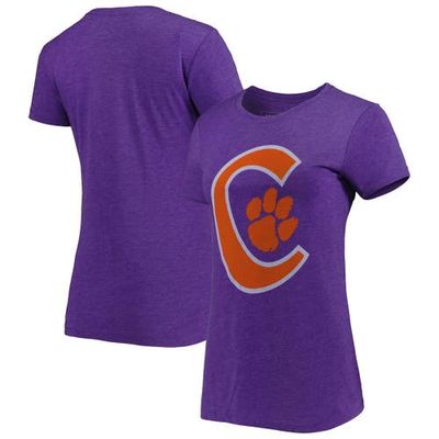 Women's Homefield Heathered Purple Clemson Tigers Vintage Tri-Blend T-Shirt in Heather Purple