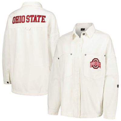Women's Hype and Vice White Ohio State Buckeyes Multi-Hit Hometown Full-Snap Jacket