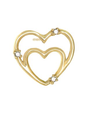 Women's I Carry Your Heart 14K-18K Gold & Diamond Stud Earrings - Gold