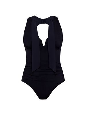 Women's Iiona Plunging One-Piece Swimsuit - Black - Size 8 - Black - Size 8