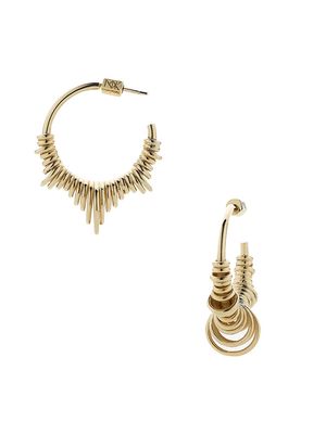 Women's In Bloom Revival Medium 9K Gold-Plated Hoop Earrings - Gold - Gold - Size Medium