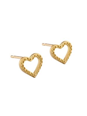 Women's Infinity 18K Yellow Gold Heart Stud Earrings - Yellow Gold
