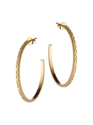 Women's Infinity 18K Yellow Gold Medium Hoop Earrings - Yellow Gold - Size Medium