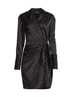 Women's Ivy Jacquard Wrap Dress - Black - Size Large - Black - Size Large