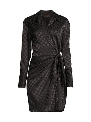 Women's Ivy Jacquard Wrap Dress - Black - Size Small - Black - Size Small