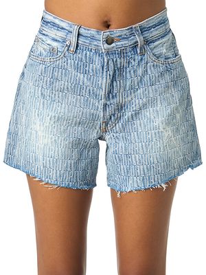 Women's Jacquard Denim Shorts - Indigo - Size 24