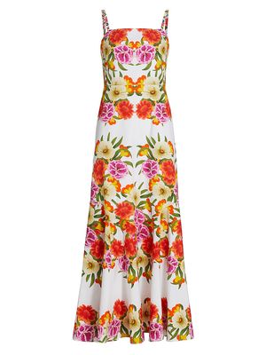 Women's Jalisa Cotton Maxi Dress - Vila Floral White - Size 4