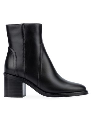 Women's Janella 70MM Leather Ankle Boots - Black - Size 9