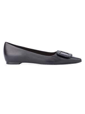 Women's Jena Nappa Leather Flats - Black - Size 7.5