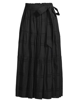 Women's Jenni Cotton Tie-Waist Maxi Skirt - Black - Size XL