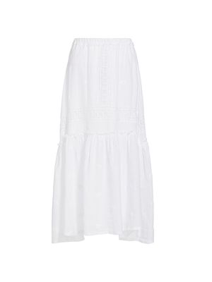 Women's Jennifer Linen Midi-Skirt - White - Size Small - White - Size Small