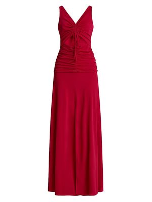 Women's Jersey Cut-Out Drawstring Gown - Lipstick - Size 0