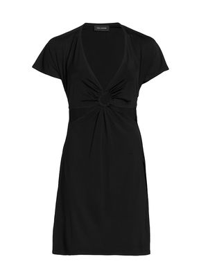 Women's Jersey Cutout Minidress - Black - Size 6 - Black - Size 6