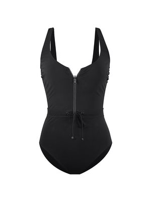 Women's Jippa Zip Lock One-Piece Swimsuit - Black - Size XL - Black - Size XL