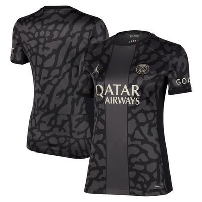 Women's Jordan Brand Anthracite Paris Saint-Germain 2023/24 Third Stadium Replica Jersey