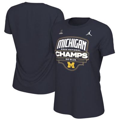 Women's Jordan Brand Navy Michigan Wolverines College Football Playoff 2023 National Champions Parade T-Shirt