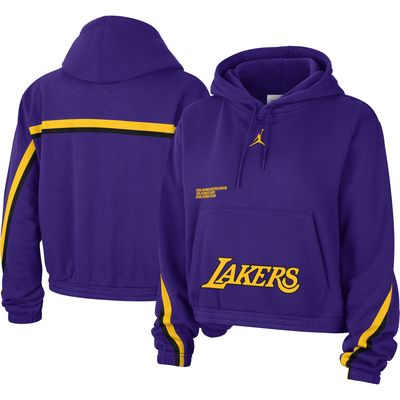 Women's Jordan Brand Purple Los Angeles Lakers Courtside Statement Edition Pullover Hoodie