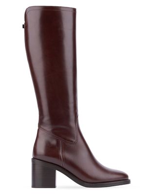 Women's Josephina 70MM Leather Tall Boots - Chocolate - Size 12