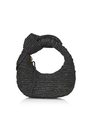 Women's Josie Raffia Knot Bag - All Black - All Black