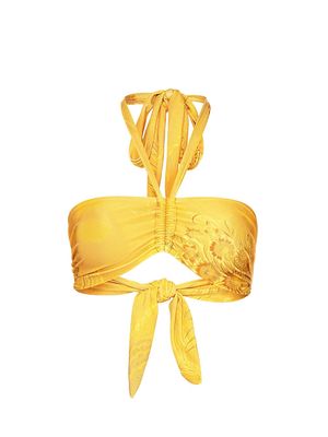 Women's Juliete Printed Ruched Bikini Top - Azulrjo Amarelo - Size Small - Azulrjo Amarelo - Size Small