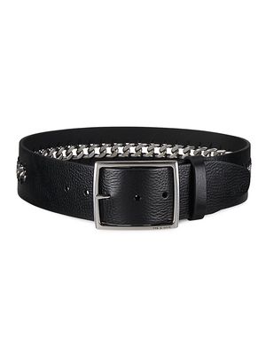 Women's Jumbo Boyfriend Chain Belt - Black - Size Small