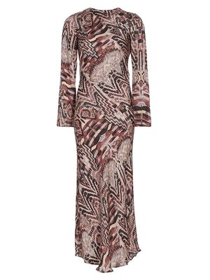 Women's Junin Catia Printed Maxi Dress - Sand Melange - Size Large