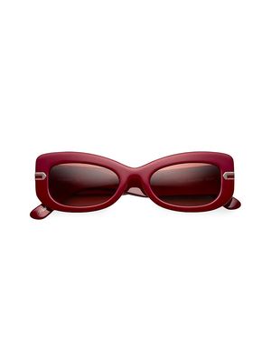 Women's Kate 51MM Rectangular Sunglasses - Burgundy