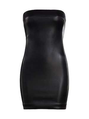 Women's Kelly Faux-Leather Minidress - Black - Size 2