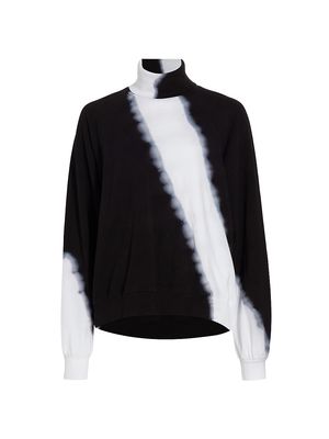 Women's Keyes Tie-Dye Turtleneck Sweatshirt - Onyx Cloud - Size XS - Onyx Cloud - Size XS