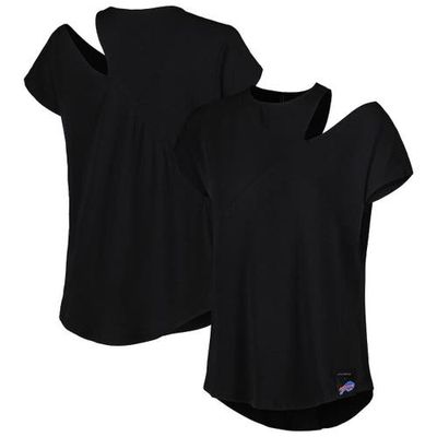 Women's KIYA TOMLIN Black Buffalo Bills Cut Out Tri-Blend Shirt