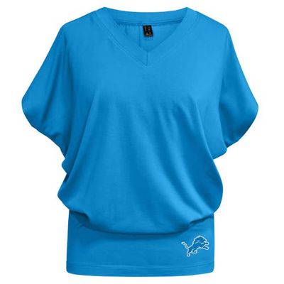Women's Kiya Tomlin Blue Detroit Lions Blousy V-Neck T-Shirt