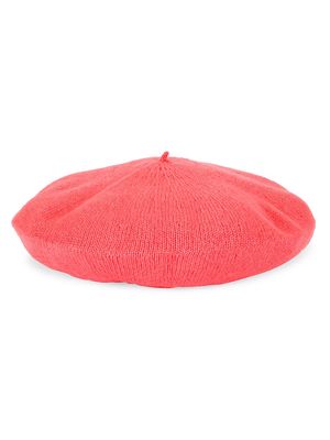 Women's Knit Cashmere Beret - Bright Pink