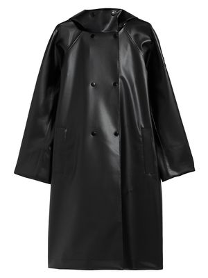 Women's Kuban Faux Leather Hooded Coat - Black - Size 2