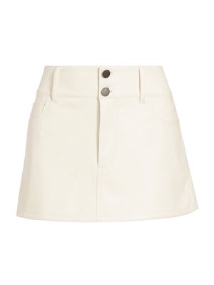 Women's Laika Vegan Leather Miniskirt - Off White - Size 2