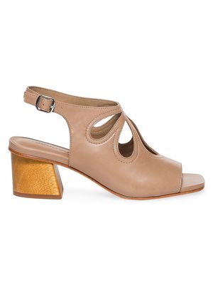 Women's Lainey Leather Cut Out Sandals - Sand - Size 7