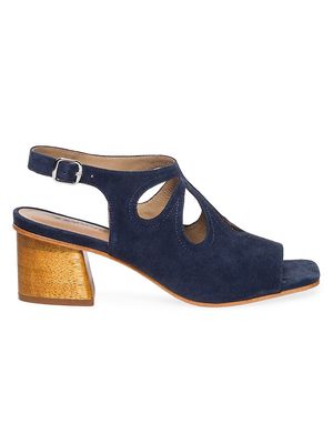 Women's Lainey Suede Cut Out Sandals - Navy - Size 8.5