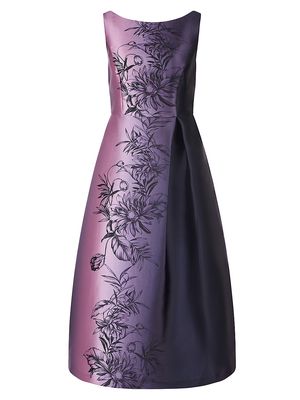 Women's Larkin Ombré Floral Cocktail Dress - Dark Navy Pink Mauve - Size 2