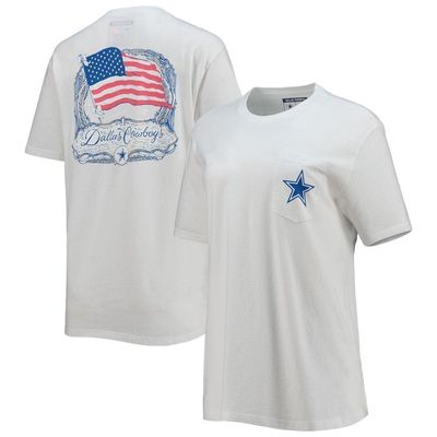 Women's Lauren James White Dallas Cowboys Hearts as Stars T-Shirt